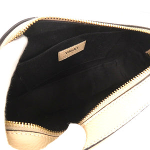 未使用品 ヴェルサーチ ヴィルトゥス VIRTUS チェーン ショルダーバッグ ベージュ ポーチ メタルアイコン レザー 2330【中古】VERSACE