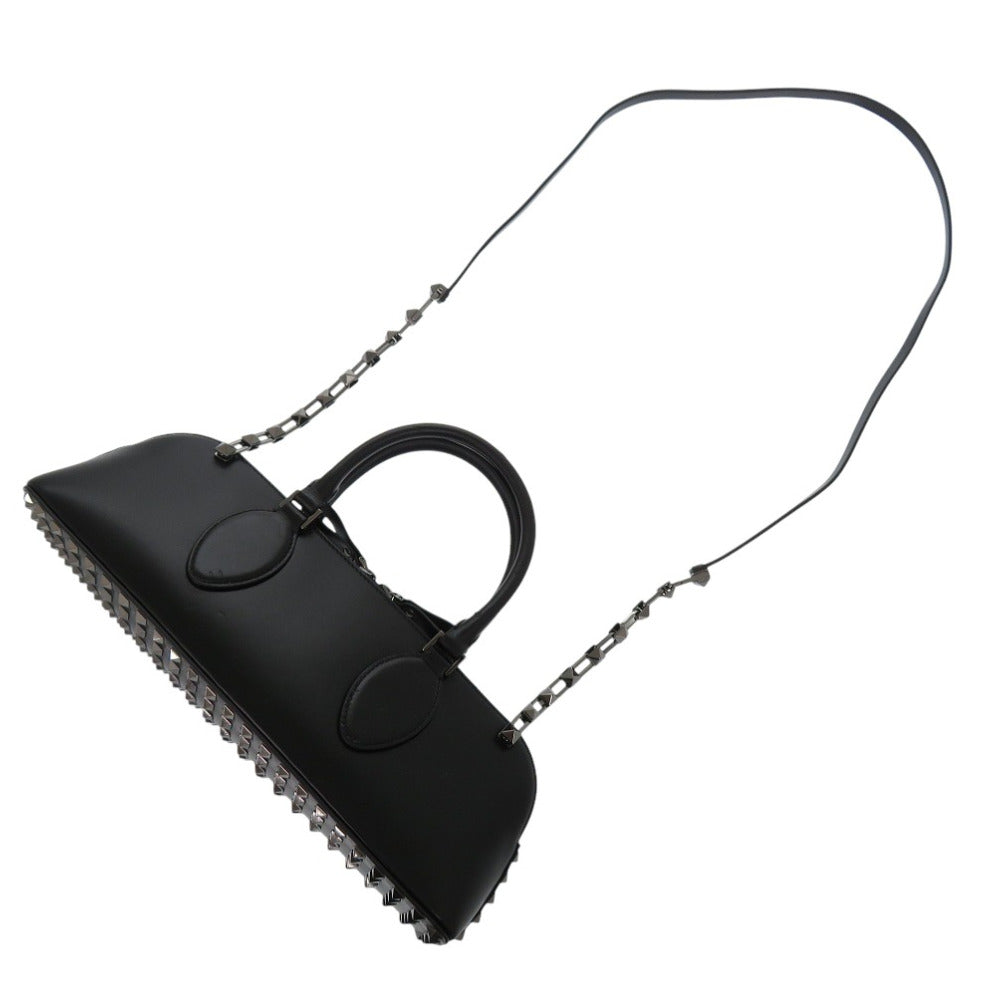 ヴァレンティノ ガラヴァーニ 2way 3W0B0M73XRZ レザー ブラック ハンドバッグ 黒 2345【中古】Valentino Garavani