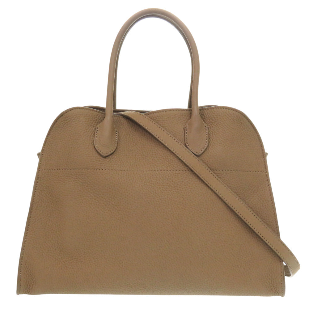 新品同様 ザ ロウ ソフト マルゴー 12 ショルダー トートバッグ ソフトレザー ストラップ付 ブラウン 茶 2383【中古】THE ROW ソフトマルゴー12