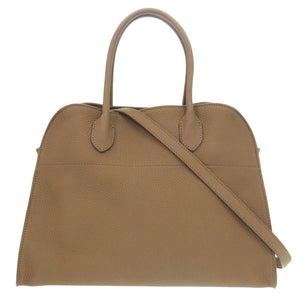 新品同様 ザ ロウ ソフト マルゴー 12 ショルダー トートバッグ ソフトレザー ストラップ付 ブラウン 茶 2383【中古】THE ROW ソフトマルゴー12