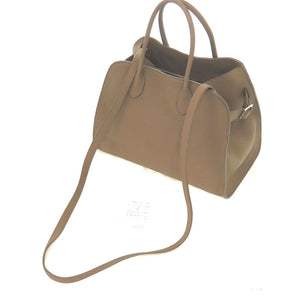 新品同様 ザ ロウ ソフト マルゴー 12 ショルダー トートバッグ ソフトレザー ストラップ付 ブラウン 茶 2383【中古】THE ROW ソフトマルゴー12