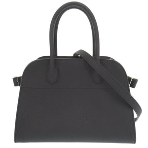 新品同様 ザ ロウ ソフト マルゴー 10 ショルダー トートバッグ レザー ブラック ストラップ付 黒 2404【中古】THE ROW ソフトマルゴー10