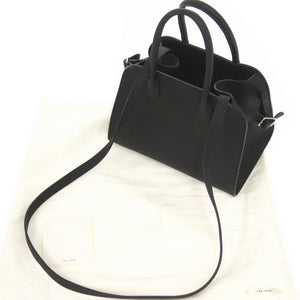 新品同様 ザ ロウ ソフト マルゴー 10 ショルダー トートバッグ レザー ブラック ストラップ付 黒 2404【中古】THE ROW ソフトマルゴー10