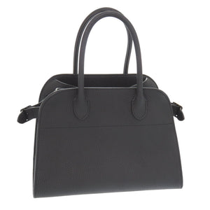 新品同様 ザ ロウ ソフト マルゴー 10 ショルダー トートバッグ レザー ブラック ストラップ付 黒 2404【中古】THE ROW ソフトマルゴー10