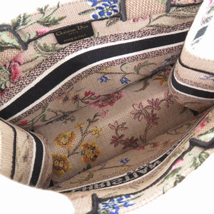 新品同様 クリスチャン ディオール ブックトート スモール 花柄 トートバッグ キャンバス ベージュ 2406【中古】Christian Dior