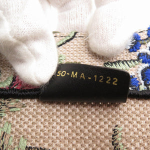 新品同様 クリスチャン ディオール ブックトート スモール 花柄 トートバッグ キャンバス ベージュ 2406【中古】Christian Dior