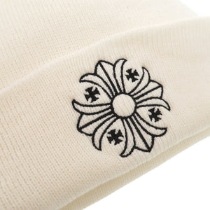 美品 クロムハーツ ウールワッチキャップ CHプラス アクリル ホワイト ニット帽 ビーニー 帽子 0005【中古】CHROME HEARTS メンズ