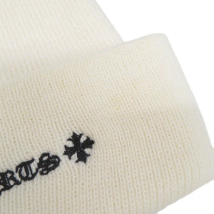 美品 クロムハーツ ウールワッチキャップ CHプラス アクリル ホワイト ニット帽 ビーニー 帽子 0005【中古】CHROME HEARTS メンズ