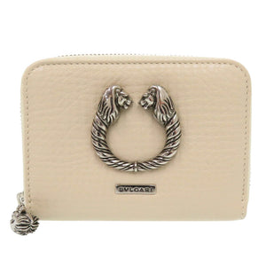 未使用 ブルガリ レオーニ レザー コインケース ベージュ 0007【中古】BVLGARI