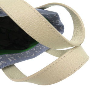 新品同様 ブルガリ ロゴマニア ミニ トートバッグ キャンバス ブルー 0007【中古】BVLGARI