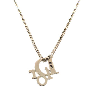 美品 クリスチャンディオール ロゴ ストーン シルバー ネックレス アクセサリー 0022 【中古】 Christian Dior