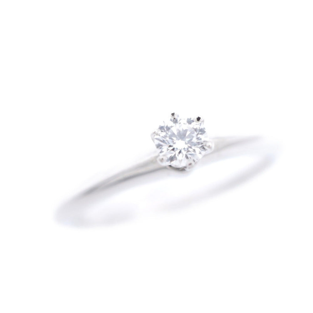 新品同様 ティファニー ソリティア ダイヤ0.20ct Pt950 リング プラチナ/ダイヤモンド 指輪 14号 ジュエリー アクセサリー 0042【中古】TIFFANY&Co. レディース