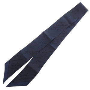 美品 ベルルッティ スクリット バッグ スカーフ シルク ネイビー 0059-2【中古】BERLUTI