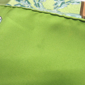 美品 エルメス カレ90 Neige d’ Antan 去年の雪 シルク グリーン スカーフ 0089【中古】HERMES