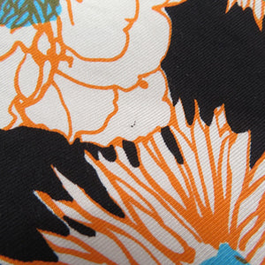 美品 プラダ フローラル 花柄 コントラストトリム ツイルスカーフ Printed silk twill scarf シルク マルチカラー 0095【中古】PRADA