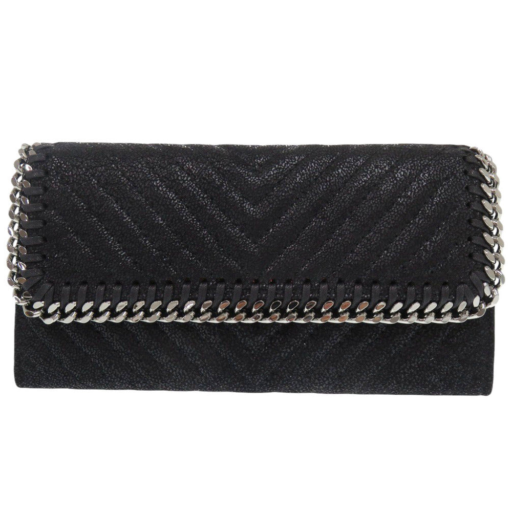 未使用 ステラマッカートニー ファラベラ 合成皮革 ブラック 長財布 黒 0102【中古】Stella McCartney