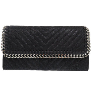 未使用 ステラマッカートニー ファラベラ 合成皮革 ブラック 長財布 黒 0102【中古】Stella McCartney