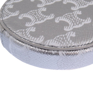 新品同様 セリーヌ トリオンフ レザー シルバー コインケース 0117【中古】CELINE