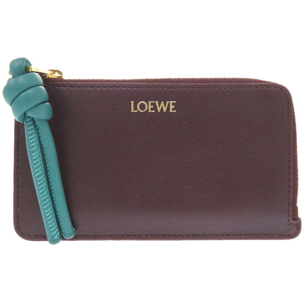 未使用 ロエベ ノット フラグメントケース コインケース レザー ボルドー 財布 0120 【中古】 LOEWE