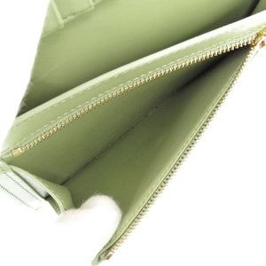 美品 セリーヌ バイカラー ミディアム ストラップ ウォレット 10B64 3BRU グリーン 二つ折り財布  緑 0121【中古】CELINE
