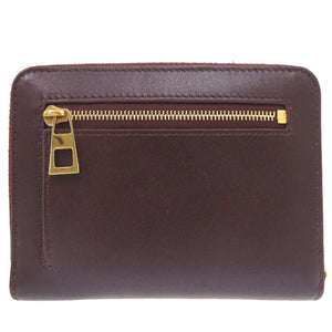 新品同様 ロエベ ノット レザー ボルドー ラウンドファスナー 二つ折り財布 0122 【中古】 LOEWE