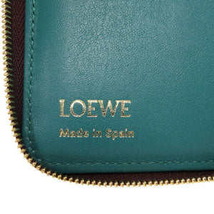 新品同様 ロエベ ノット レザー ボルドー ラウンドファスナー 二つ折り財布 0122 【中古】 LOEWE