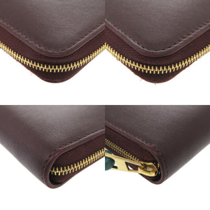 新品同様 ロエベ ノット レザー ボルドー ラウンドファスナー 二つ折り財布 0122 【中古】 LOEWE