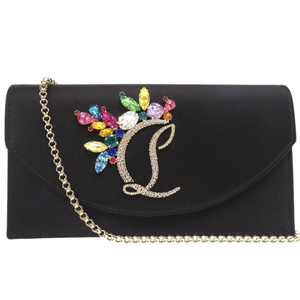 新品同様 クリスチャンルブタン Loubi54 2WAY ショルダーバック クリスタル 装飾 クラッチバッグ 0123【中古】Christian Louboutin
