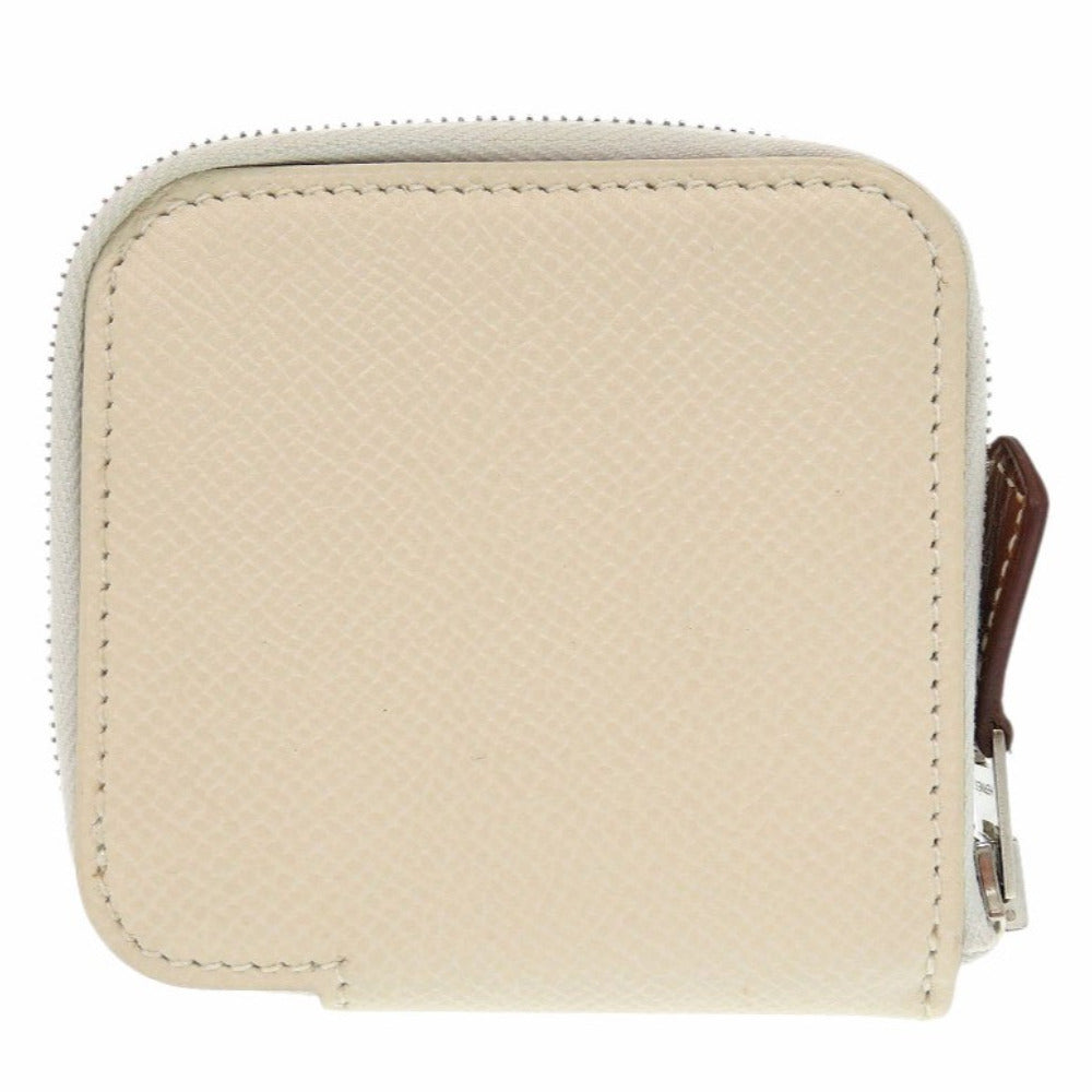 美品 エルメス アザップ シルクイン コンパクト ヴォーエプソン クレ コインケース T刻印 0126【中古】HERMES