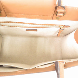 美品 ジミーチュウ アベニューM キャンバス レザー ベージュ ブラウン ２WAYトートバッグ 茶 0216【中古】JIMMY CHOO