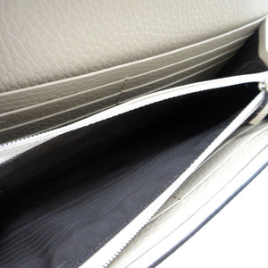 未使用品 グッチ ダブルG バイカラー コンチネンタルウォレット プチマーモント 456116 長財布 GGスプリームキャンバス/レザー ベージュ 0225【中古】GUCCI