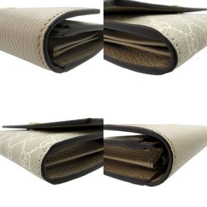 未使用品 グッチ ダブルG バイカラー コンチネンタルウォレット プチマーモント 456116 長財布 GGスプリームキャンバス/レザー ベージュ 0225【中古】GUCCI