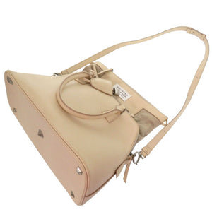 美品 メゾン マルジェラ 5AC 2WAYショルダーバッグ トートバッグ S56WD0038 レザー ベージュ 0241【中古】Maison Margiela