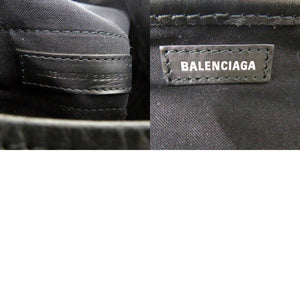 美品 バレンシアガ ネイビー カバスS ポーチ付き ハンドバッグ NAVYCABAS 339933 キャンバス ブラック 0247【中古】BALENCIAGA