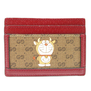 グッチ ドラえもん ミニGGスプリーム キャンバス 654539 カードケース GGキャンバス/レザー ベージュ&エボニー 0258【中古】GUCCI