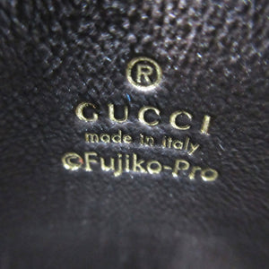 グッチ ドラえもん ミニGGスプリーム キャンバス 654539 カードケース GGキャンバス/レザー ベージュ&エボニー 0258【中古】GUCCI