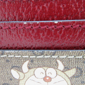 グッチ ドラえもん ミニGGスプリーム キャンバス 654539 カードケース GGキャンバス/レザー ベージュ&エボニー 0258【中古】GUCCI