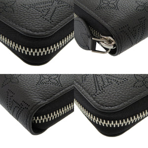 新品同様 ルイ ヴィトン ジッピーウォレット モノグラム マヒナ ブラック ノワール M61867 ラウンドファスナー 長財布 黒 LV 0272 【中古】 LOUIS VUITTON