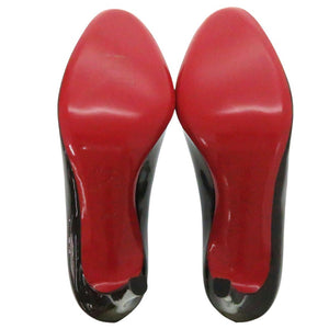 新品同様 クリスチャンルブタン SIMPLE PUMP 100 パテントカーフ ラウンドトゥ ヒールパンプス  ブラック 38 1/2 3080377 0282【中古】Christian Louboutin