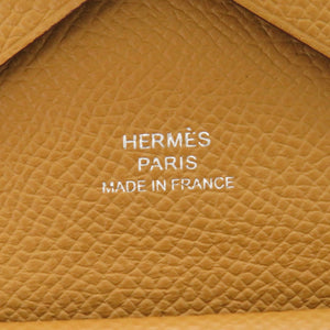 未使用 エルメス カルヴィデュオ B刻印(2023年製) ヴォーエプソン セサミ コインケース 財布 茶 0301【中古】HERMES