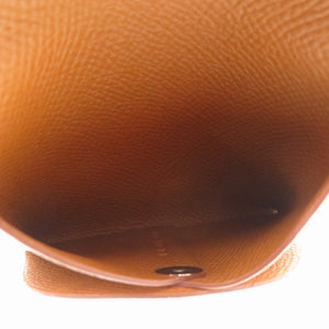 未使用 エルメス バスティア ヴォーエプソン ゴールド U刻印(2022年製) コインケース 財布 茶 0302【中古】HERMES