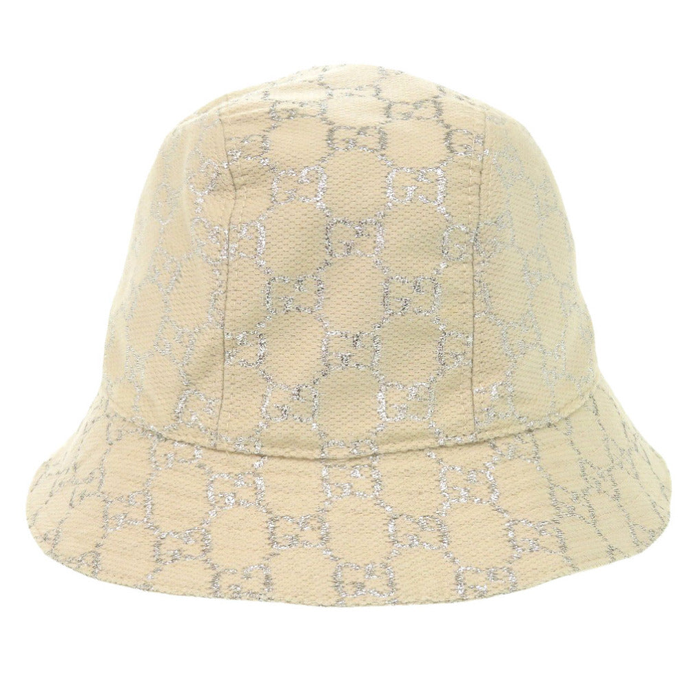 美品 グッチ GGラメ バケットハット 631951 ウール/ナイロン ベージュ 帽子 0316【中古】GUCCI