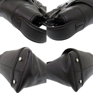 美品 トッズ ダブルT トートバッグ 2WAY ショルダーバッグ ロゴ レザー ブラック 0341【中古】TOD’S