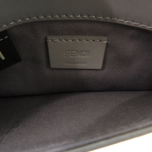 美品 フェンディ スタッズ チェーンウォレット 8M0346 レザー グレー ショルダーバッグ 0347【中古】FENDI