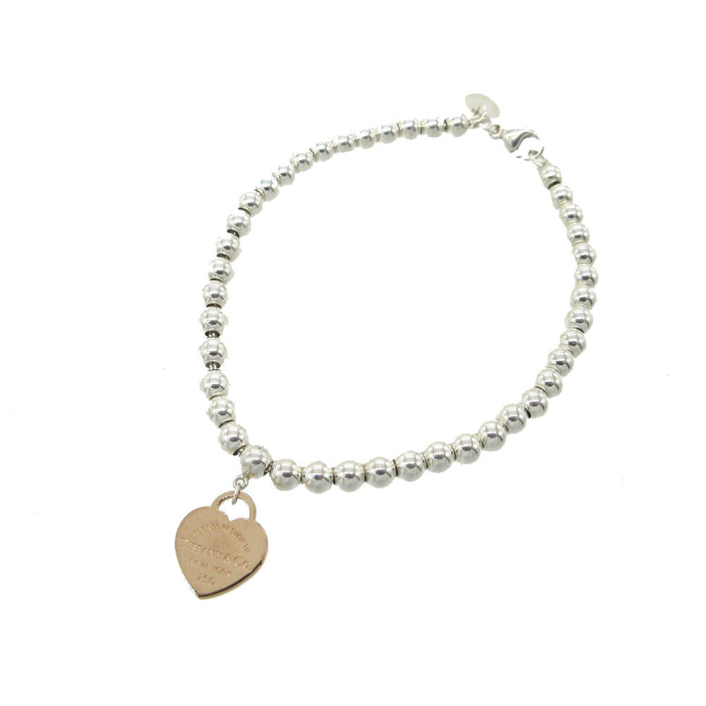新品同様 ティファニー ハート タグ ビーズ リターン トゥ ティファニー ブレスレット シルバー925/K18ピンクゴールド シルバー 0354【中古】TIFFANY&Co.