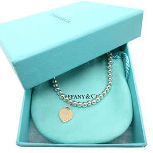 新品同様 ティファニー ハート タグ ビーズ リターン トゥ ティファニー ブレスレット シルバー925/K18ピンクゴールド シルバー 0354【中古】TIFFANY&Co.