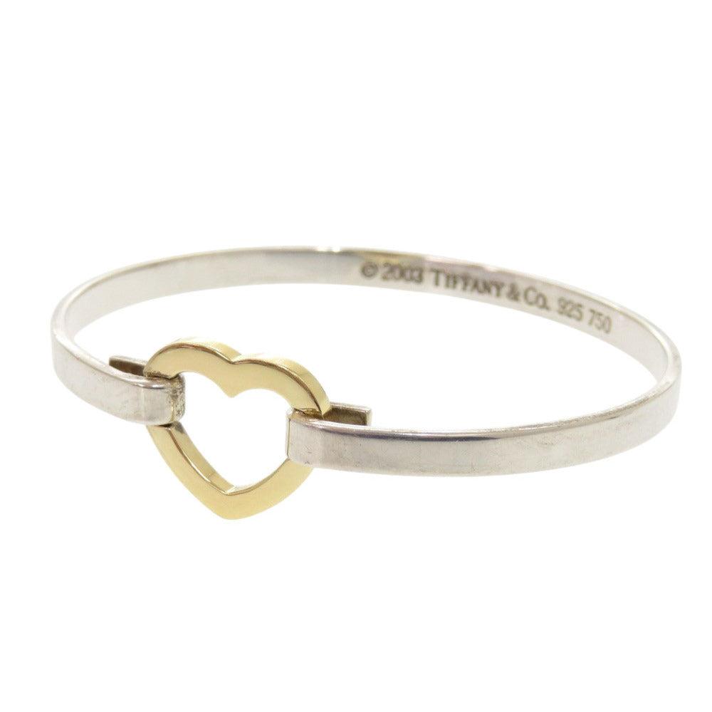 ティファニー ハート シルバー925 イエローゴールド750 シルバー バングル 0355【中古】TIFFANY&Co.