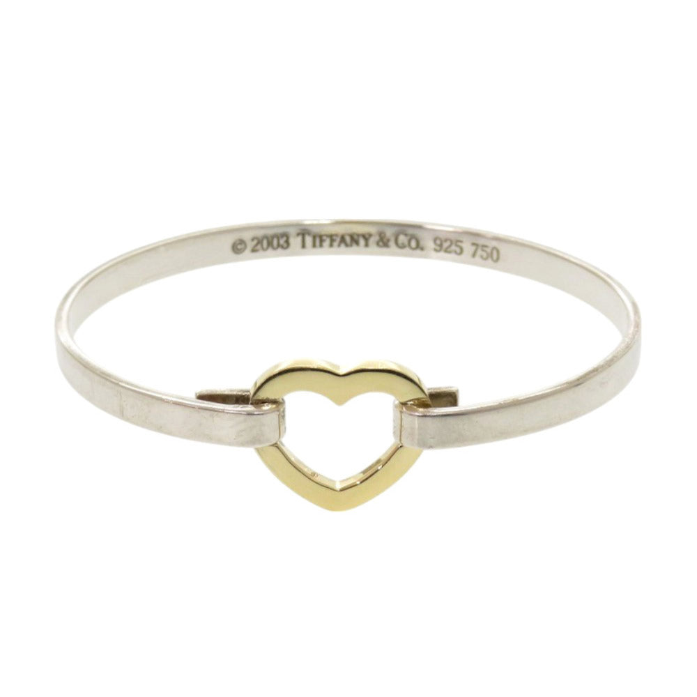 ティファニー ハート シルバー925 イエローゴールド750 シルバー バングル 0355【中古】TIFFANY&Co.