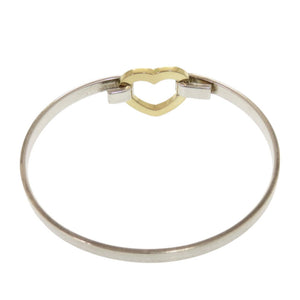 ティファニー ハート シルバー925 イエローゴールド750 シルバー バングル 0355【中古】TIFFANY&Co.