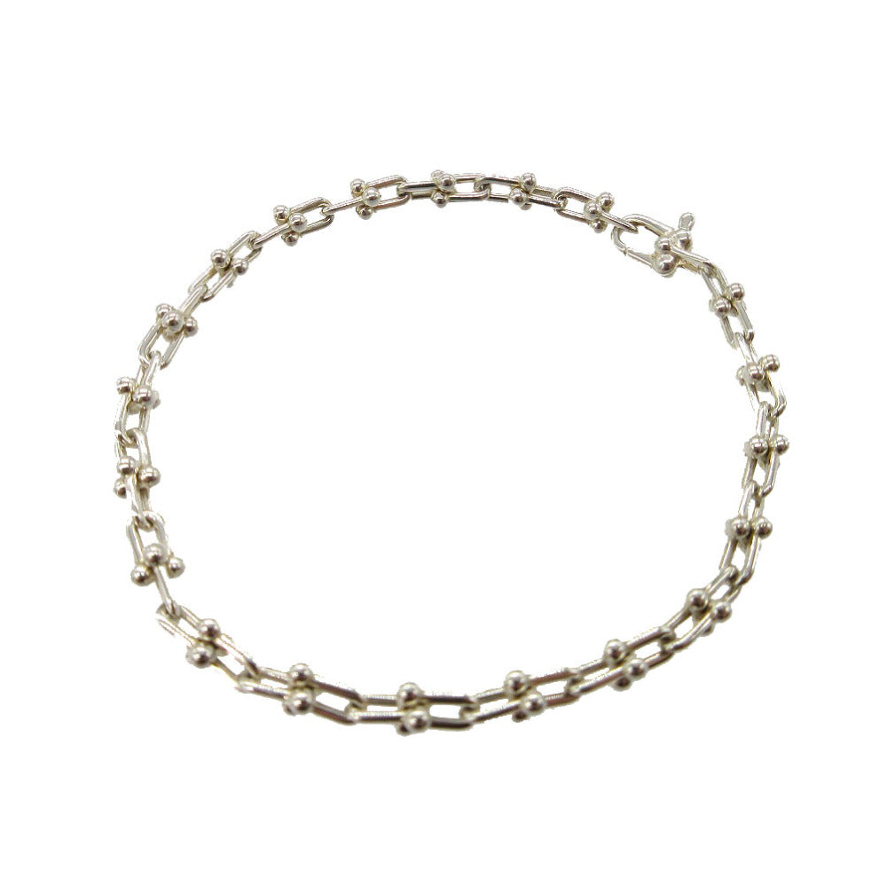 美品 ティファニー ハードウェア マイクロリンク ラージ ブレスレット シルバー925 シルバー 0356【中古】TIFFANY&Co.